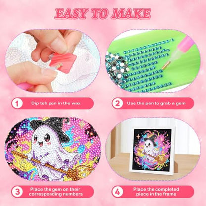 Arttoplus Halloween Diamond Art Painting Kits for Kids with Frame 7x7inch - color: CC1247-US