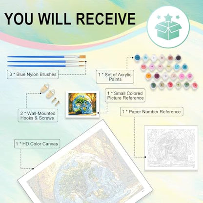 Paint by Numbers Kit for Adults, Fantasy Skull DIY Painting Kit, 16x20 Inch - color: CYOP1P13