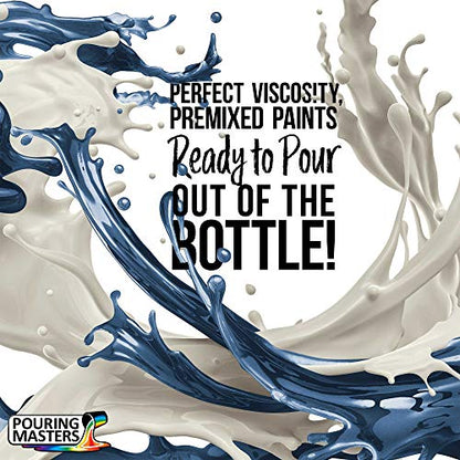 Pouring Masters Lake Blue Metallic Pearl Ready to Pour Acrylic Pouring Paint - Premium 8-Ounce Pre-Mixed Fluid Acrylic Paint - Fluid Art Supplies for Canvas, Wood, Paper, Tile & Rocks - color: Lake Blue Metallic Pearl, size: 8 Fl Oz (Pack of 1)