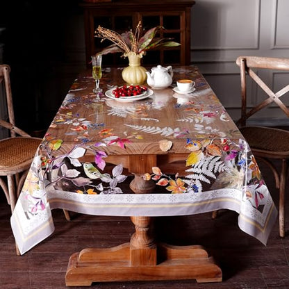 Clear Table Cover Protector Birds Vinyl Table Cloth, 52"x70" | Dining Room, Kitchen Meals, Tabletop Protection, Easy Cleanup, Brunch, Parties, Holiday Gatherings, Everyday Use - color: Birds, size: 52" x 70" (Rectangular)