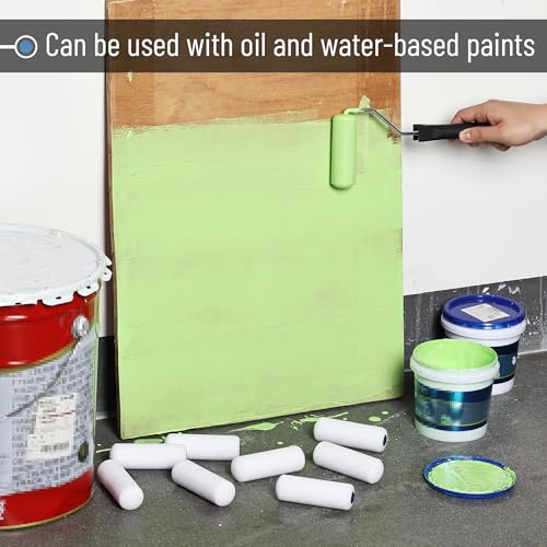 Bates- Foam Paint Roller Kit, 4 Inch, 2 High-Density Foam Covers & 1 Frame