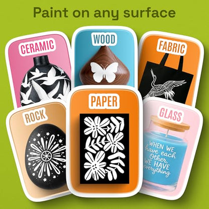ARTISTRO 5 White Dual-Tip Acrylic Paint Marker Pens for Drawing
