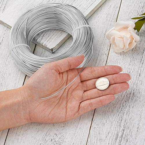 Pandahall 328 Feet Silver Aluminum Craft Wire 15 Gauge Flexible Metal Wires Armature Bendable Wire for Jewelry Making, Bonsai Trees, Sculpting, DIY Crafts Beading Floral