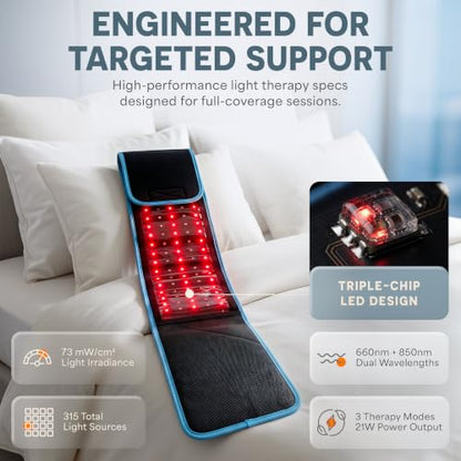 Lifepro Allevared Red Light Therapy Belt -105 Triple Chip LED Belt - color: Blue