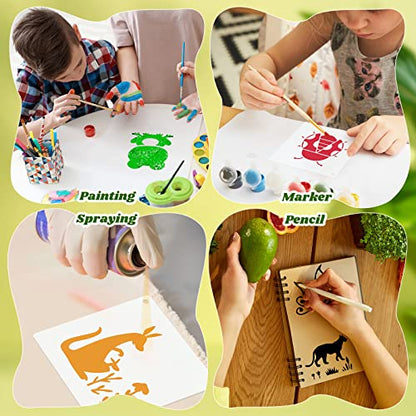 Fainne 100 Pcs 2 Inch Animals Stencils Small Stencils for Painting | Reusable Craft Stencils, DIY Scrapbook, Wood Wall Fabric Rock Chalkboard Sign Painting, Home Art Decor Projects - style: Animals