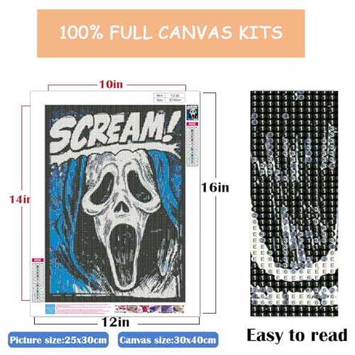 5D Full Drill Halloween Diamond Art Painting Kits for Adults Beginners - color: YZ-90-01