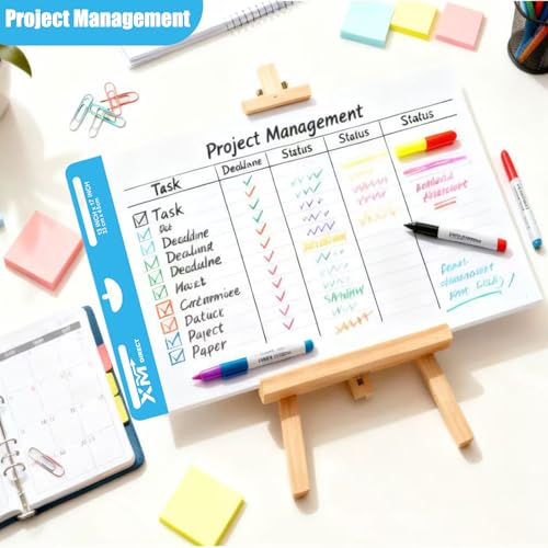 Mini Sticky Easel Pad, 13x17 Inch, 30 Sheets per Pad, 90 Sheets Total, Self-Stick Ruled Flip Chart Paper, Blue, 3 Pack (Line) - size: Line
