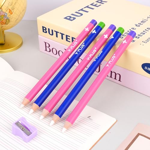 Eraser Pen with Sharpener, Fine Detail Erasing, Pink, 3 Pcs - color: Pink