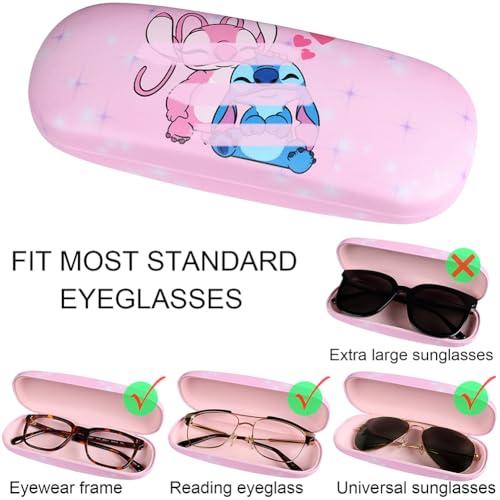 Cute Eyeglass Cases Hard Shell Storage Case Protective Box With Glasses Cloth Adjustable Glasses Strap Ear Grips Hook - color: Set-2