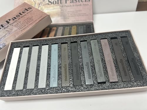 12-Pack Gray Tone Soft Chalk Pastel Sticks Artist Chalk | Square Blendable Soft Chalk Pastels for Artists Professional Grade, High Pigment, For Sketching, Drawing & Illustration - color: Grey
