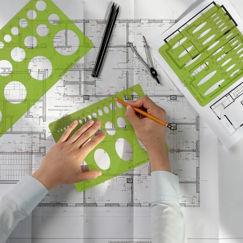 Kingdder Set of 15 Series Ellipse Template Set Series Ellipse Template Stencil Plastic Round Templates Drawing and Drafting Tool for Students Professionals Precise Drafting