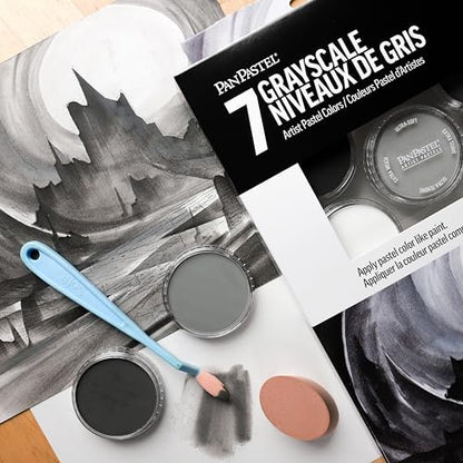 PanPastel Artist Pastels by GOLDEN, Grayscale Set, 7 Color, Professional Artist Pastels, Unique Pan Format (cake-like)