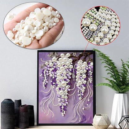 2 Pack Flower Diamond Art Pearl Painting Kits for Adults (12×16 inch) - color: WYZ181+WYZ182