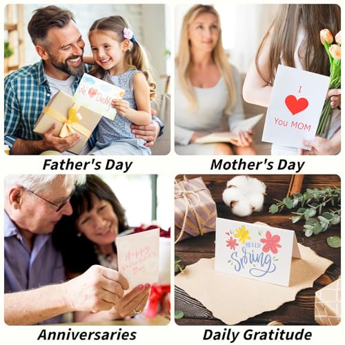 UZLU 150 Sets 5 x 7 Inch Watercolor Cards with Envelopes and Stickers - size: 5*7 in