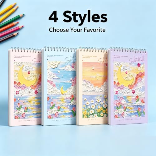 EOREA Purple Spiral Bound Sketch Pad Coloring Book 8x11 - color: Purple