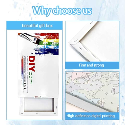 Ausanrl Wild Flowers Framed Paint by Numbers Wooden Easel 12x16inch - color: Wild Flowers
