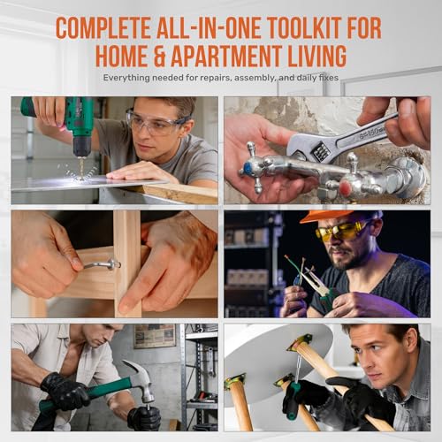 Hi-Spec 8V USB Power Drill Driver and Home Tool Kit with Toolbox Set, Green - color: Green, size: 70-Piece