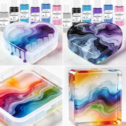 Epoxy Resin，UV Resin Dye 30 Colors Liquid Pigment Set 300ml- Highly Concentrated Translucent Resin Colorant for Jewelry Making, Tumblers, Art Crafts DIY - 10ml Each Bottle