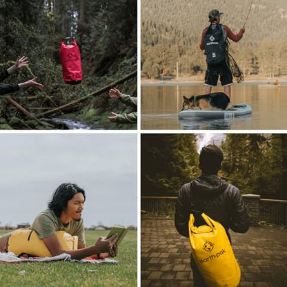 Earth Pak Waterproof Dry Bag with Zippered Pocket - Waterproof Dry Bag Backpack Keeps Gear Dry - color: Clear, size: 10L