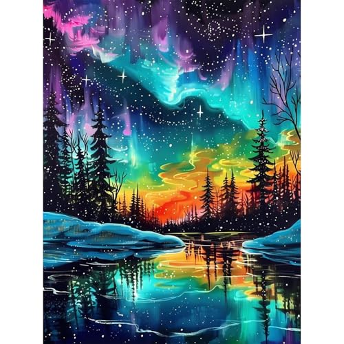 ajepon Landscape Diamond Art Kit - 5D Diamond Painting for Adults Landscape, Scenery Adult Gem Painting Kits, Gem Art Kit for Wall Home Decor Arts Craft 12x16inch - color: G9313