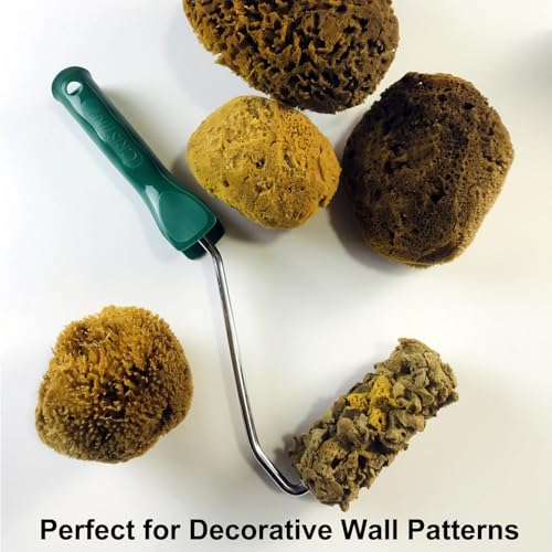 Natural Sea Sponge for Painting, 4" Texture Paint Decorative Roller | Natural Sea Sponge, Texture Paint Roller, Vivid Wall Texture, Ideal for DIY & Professional Decorative Ceiling & Wall Painting - style: MN488