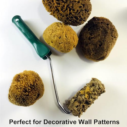 Natural Sea Sponge for Painting, 4" Texture Paint Decorative Roller | Natural Sea Sponge, Texture Paint Roller, Vivid Wall Texture, Ideal for DIY & Professional Decorative Ceiling & Wall Painting - style: MN488