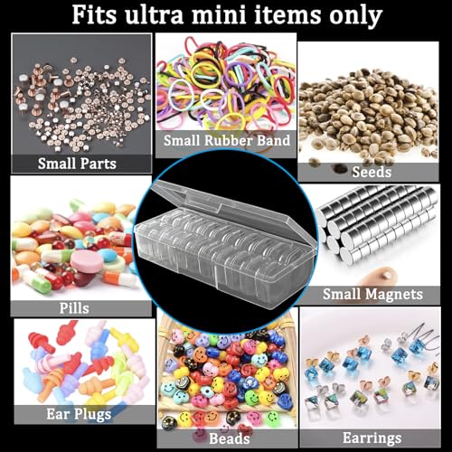 DUOFIRE Bead Organizer 20 Clear Plastic Bead Storage Containers Hinged Lids - size: 20 Grids | 1 Pack