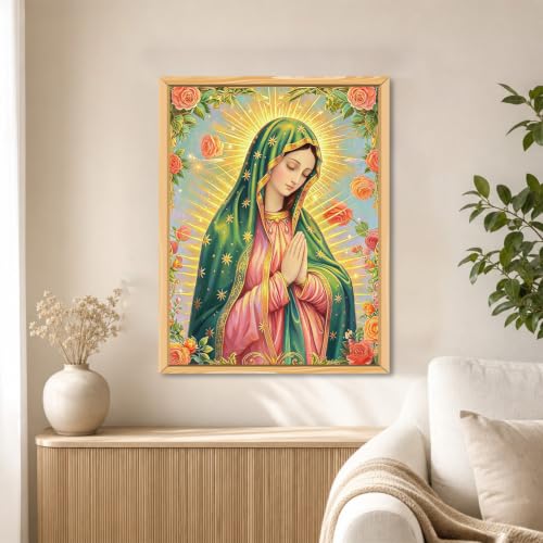 WULINHUAFA Mary Diamond Painting Kits for Adults 12x16 inch | Religion Diamond Art Kits for Beginner, 5D Full Round Drill Gem Art Painting Kits for Home Wall Decor - color: Mary