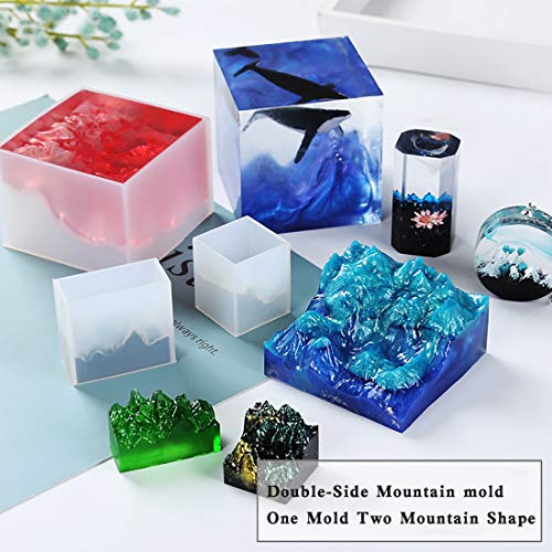 3Pcs Mountain Resin Molds,Iceberg Silicone Molds for Epoxy Resin,Micro Landscape Casting Molds DIY Polymer Clay Craft,Paperweight