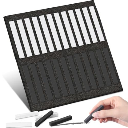 Watersay 24 Pcs Soft Pastel Drawing Chalk Set Square Sketch Chalk Non-toxic Artist Pastel Sticks for Professional Artists and Art Lovers(60 x 8 x 8 mm,Black,White) - color: Black, White, size: 1 Count (Pack of 24)
