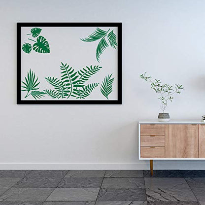Tenare 9 Pieces Reusable Painting Stencil Plastic Paint Stencils Summer Pattern Drawing Templates Reusable Craft for Painting (Leaves) - style: Tropical