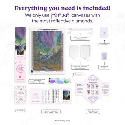 DIAMOND ART CLUB Lunar Reflections Diamond Art Kits for Adults | Premium Diamond Painting Kit, Fun DIY Crafts for Adults, Round Diamond Art Canvas, 13" x 18" (33 x 45.7 cm) - color: Lunar Reflections