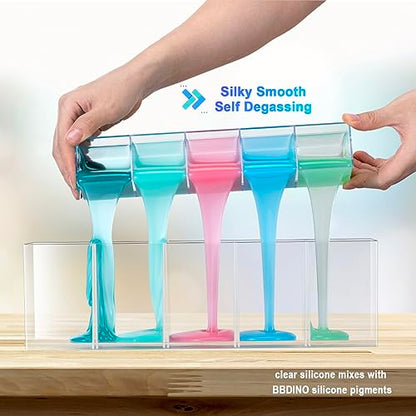 Platinum Liquid Silicone Mold Making Kit 20A Clear Trial 2.42 lbs | 1A:1B Mixing -Self Degassing -4 Hrs Quick Cure -Flexible & Firm Well Balanced Ideal for Molding of Resin, Soap, Plaster, Wax - size: 38.8 Oz