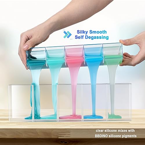 Platinum Liquid Silicone Mold Making Kit 20A Clear 1 Gallon | 1A:1B Mixing Self Degassing 4 Hrs Quick Cure -Flexible & Firm Well Balanced Liquid Silicone for Resin,Soap,Concrete,Wax Molds - size: 160 Oz