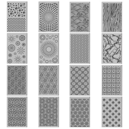 CHGCRAFT 16 Sheets Abstract Floral Clay Texture Mat Seamless Flower Pattern Polymer Clay Texture Sheets DIY Tools for Pottery Earring Jewelry Making Stamp Engraving Machines, 4x2.6inch - style: Abstract Floral