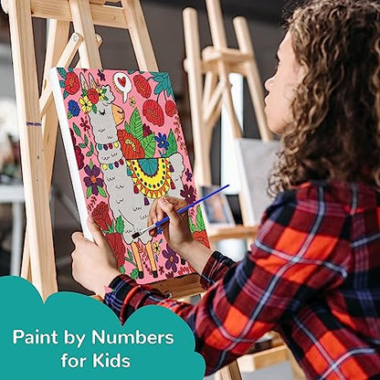 goldentime 3 Pack Kids Paint by Numbers Kit, Pre-Drawn Canvas Painting, Includes 8x10 inch Framed Canvas with 18 Acrylic Paints, 5 Brushes, Perfect Creative Gifts & Arts and Crafts for Kids - color: fantasy