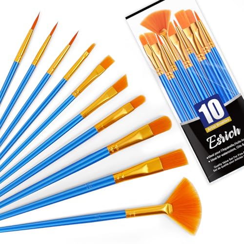ESRICH 10PCS Paint Brushes, Paint Brush for Acrylic Painting - size: 10p