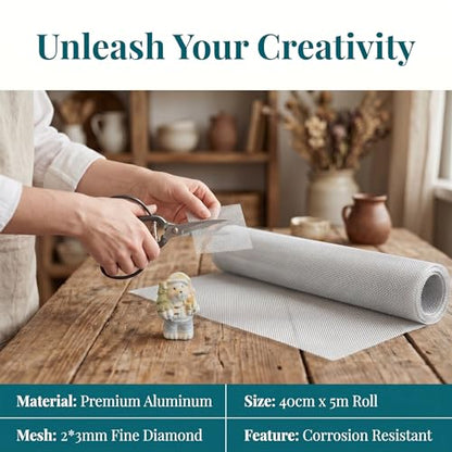 Sculpting Wire Mesh Roll for Art Craft 15.7 inches x 16.4 feet | Aluminum Wire Mesh - Moldable Sculpting Mesh Sculpture Armature for Clay Sculpture Craft Mesh for DIY Projects