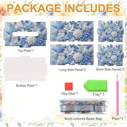 LSQFS Diamond Art Tissue Box,Flower DIY Diamond Painting Tissue Box Cover - color: Flowers3