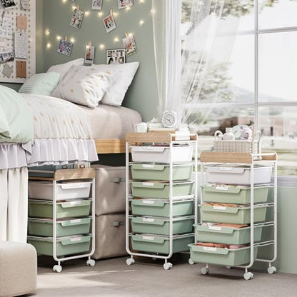 APEXCHASER Utility Cart with 4 Drawers, Art Cart for Teacher Kid, Green - color: Green, size: 4-Drawers