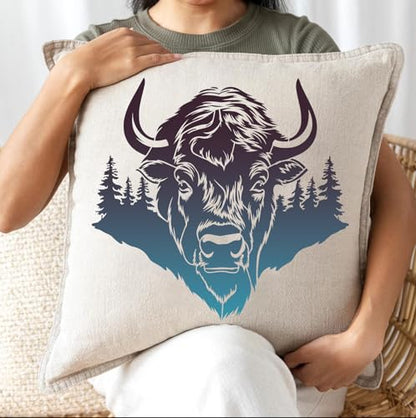 Bison Wood Burning Stencils Western Stencils 12" - style: Bison