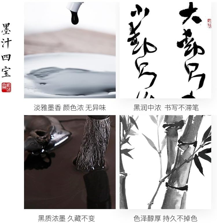 Sumi Ink, Chinese Calligraphy Ink, Liquid Black Carbon Ink, Manga Ink (500ml (17oz), Black) - size: 16.9 fl oz