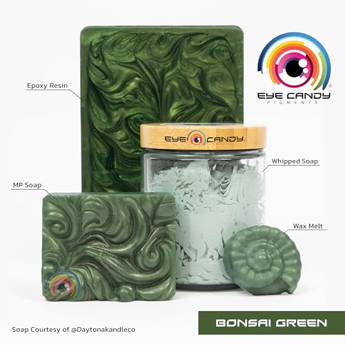 Eye Candy Pigments Premium Green Mica Powder - Bonsai Green (50gr) - for Epoxy, Resin, Soap, Paint, Woodworking, Acrylic Pouring, Bath Bombs, Fishing Lures - DIY Arts and Crafts Additive - color: Bonsai Green