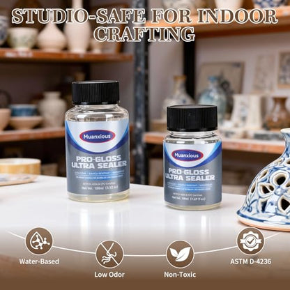 Studio High-Gloss Varnish for Air-Dry & Polymer Clay, 100 mL | Crystal-clear, no-tack finish after full cure; smooth, buildable coats for miniatures, ornaments and multiple clay projects - size: 100ml (3.38 fl oz)