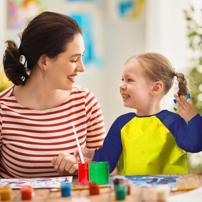 Zkptops Kid Art Smocks Waterproof Kids Painting Aprons Toddler Art Smock Kids Paint Smock with Long Sleeve 3 Roomy Pockets for Age 3-7 Years(Yellow) - color: Y 1 Pack Yellow