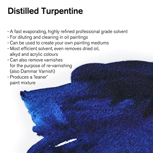 Winsor & Newton Distilled Turpentine, 1 Litre (33.8-oz) Can | Traditional Solvent, Clean Brushes, Create Your Own Mediums, Can Remove Dried Oil, Alkyd, Acrylic Paints & Varnishes - color: Distilled Turpentine, style: 33.8-oz Can