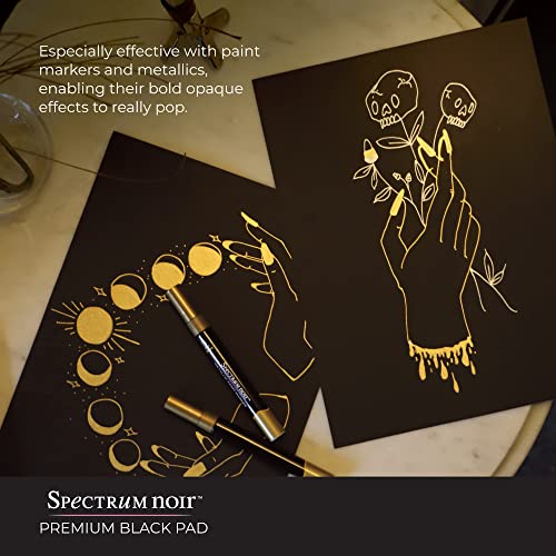 Spectrum Noir - Premium Black Paper Pad Drawing Pad (9 x 12 Inches) - 30 Pages - style: Black Paper Pad