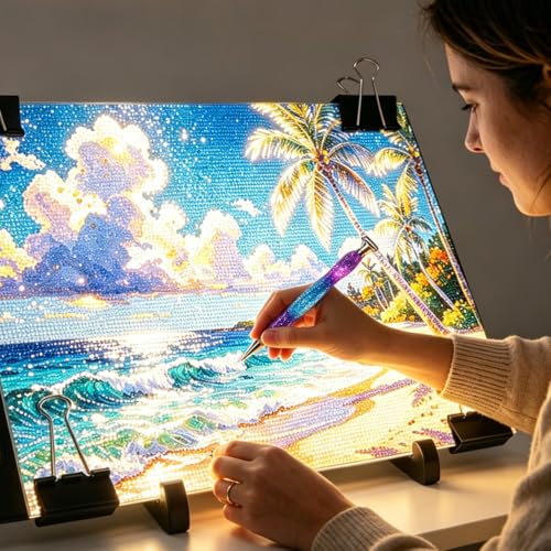 LIRUNQIU A4 Diamond Painting Light Pad, USB | Brightness adjustable, 3 modes, ultra-thin. For diamond art, needlework, stenciling. USB powered. - size: A4