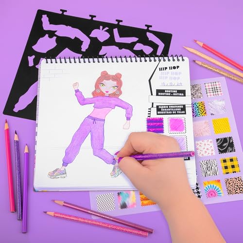Fashion Angels I Just Wanna Dance Fashion Sketch Set | Create Dance-Themed Outfits with 35 Sketch Pages, 100+ Stickers & Stencils, Fun Craft Kit for Kids - color: I Just Wanna Dance