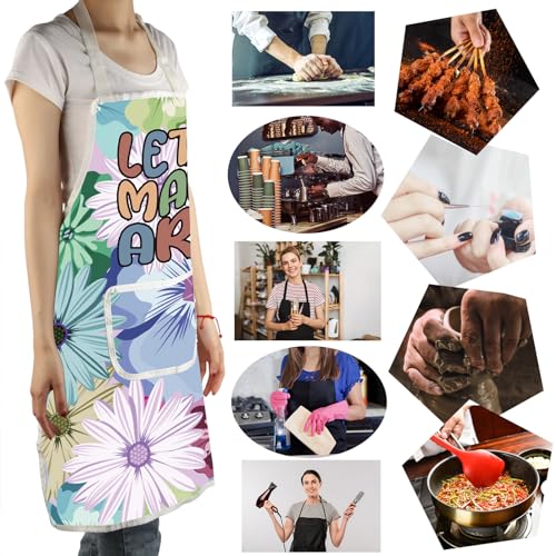 MBMSO Painting Artist Apron with Pockets Artist Painter Gifts Art Lover Gift for Art Teacher Student Painter Apron Waterproof - color: Let's Make Art Apron